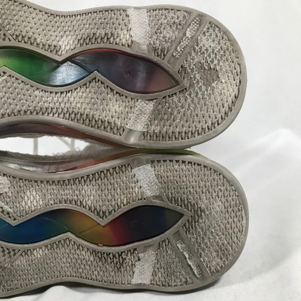 Wanted Dash White Sneaker Shoe Rainbow Sole Womens US 7.5 See Pics